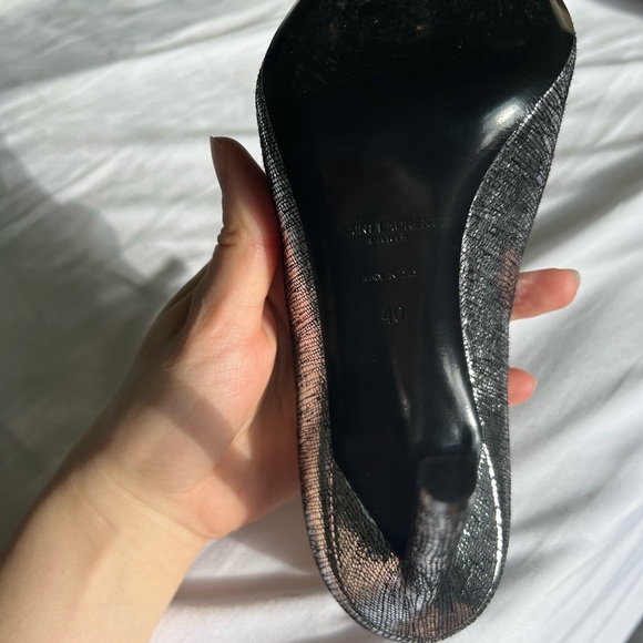 Saint Laurent Anja 105mm Metallic Heels - Picture 7 of 14